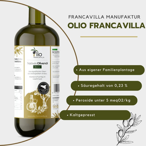Francavillas Natives Olivenöl Extra (Biancolilla) |  kaltgepresst aus Sizilien