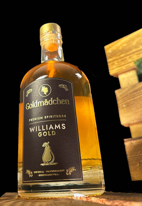 Goldmädchen Williams Gold | Premium Williams-Christ-Birnenbrand | Fruchtig mit Honig- und Vanillenoten | Handwerklich hergestellt aus Schwarzwälder Birnen | 35% Vol.