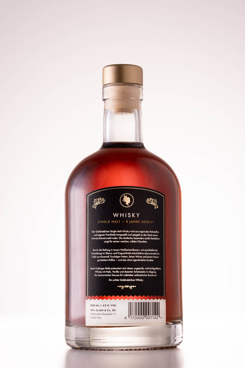 Goldmädchen Deutscher Single Malt Whisky | Sherry Cask | 8 Jahre gereift | Milde Vanille- und Karamellaromen | Ohne Torf | 42% Vol. Alkohol