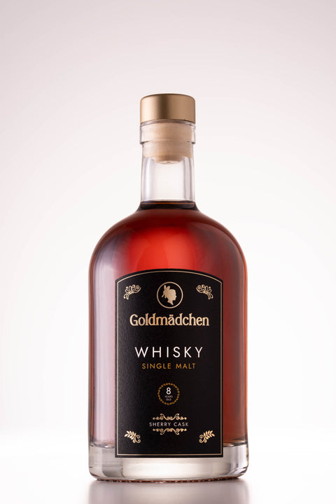 Goldmädchen Deutscher Single Malt Whisky | Sherry Cask | 8 Jahre gereift | Milde Vanille- und Karamellaromen | Ohne Torf | 42% Vol. Alkohol