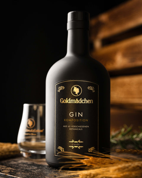 Goldmädchen Gin | Premium Gin mit Zitrusaromen aus Blutorange, Zitrone & Limette | 65 Botanicals | Handwerklich destilliert | 42% Vol.