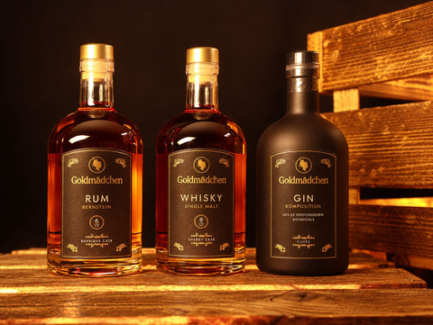 Goldmädchen Premium Trio: Rum, Whisky und Gin in perfekter Harmonie