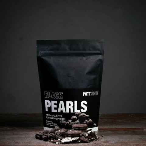 Black Pearls – Handgemachtes Popcorn mit Schokolade und Cookie - Crunch - Goldmädchen - Shop