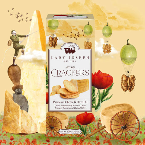 Lady Joseph Cracker mit Parmigiano Reggiano & Olivenöl – Mediterraner Knuspersnack