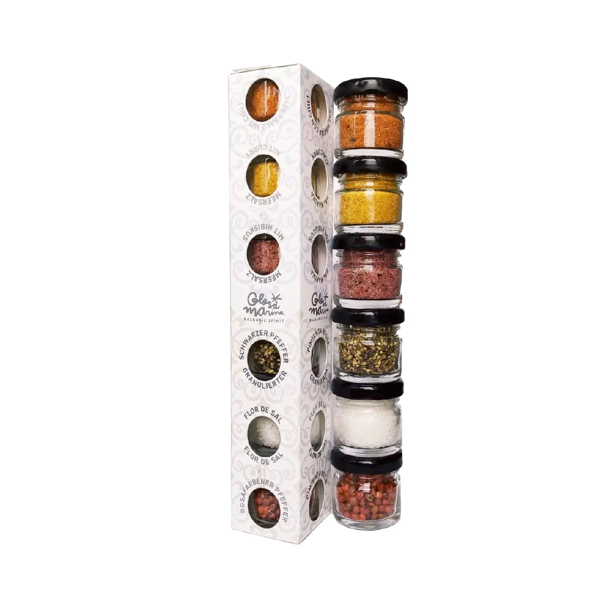 Glosa Marina - 6er Gourmet Meersalz und Pfeffer aus Mallorca - Goldmädchen-Shop