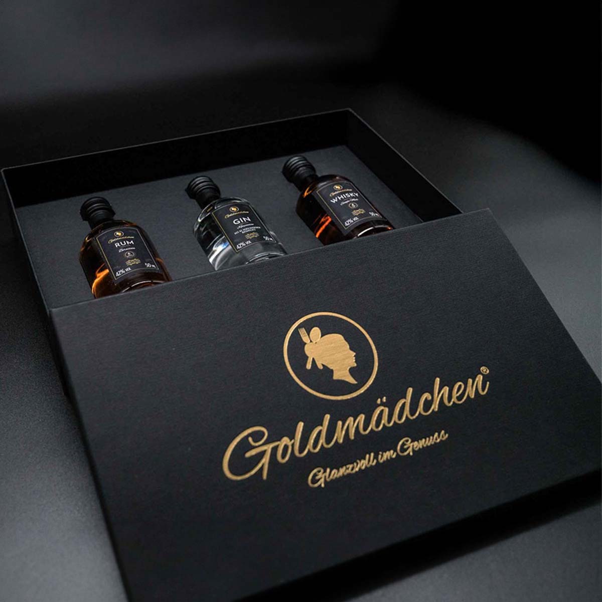 Goldmädchen Spirituosen 3x50ml - Geschenkbox - Goldmädchen-Shop